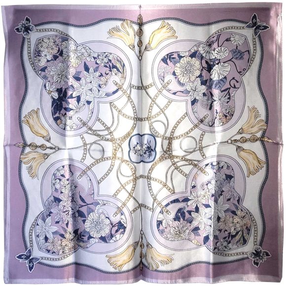 NWT Genuine 100% Mulberry Silk Satin Scarf 21"x21" Small Square Shawl 54031 - Picture 7 of 7